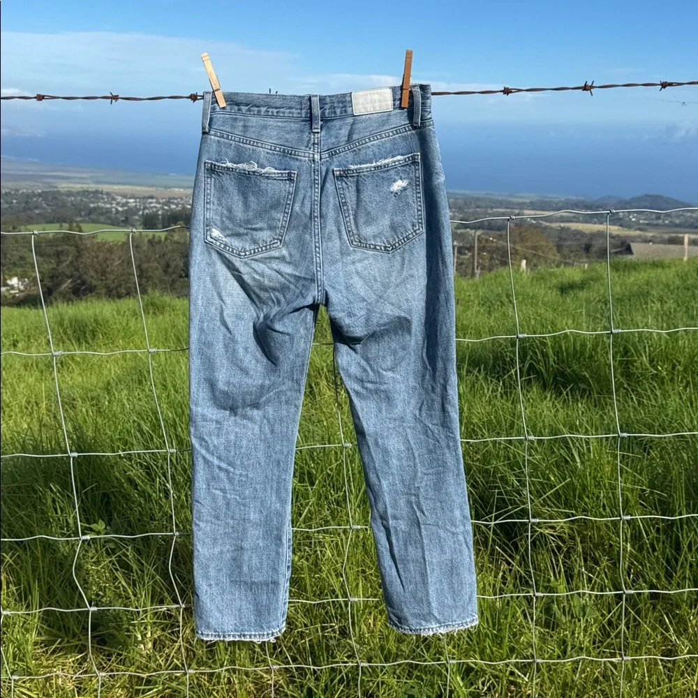 Pistola light wash distressed denim button fly Jeans 26 grunge Y2K